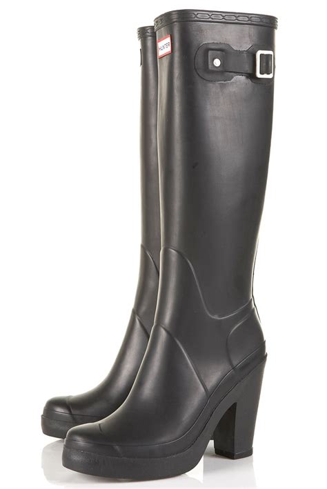 HUNTER Fulbrooke Heeled Wellies View All Shoes Topshop Boots