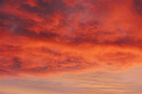 Free Photo Red Sky With Clouds At Sunset