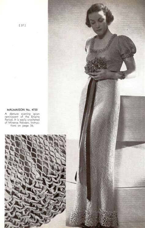 1930 Demure Evening Dress Vintage Crochet Pattern 320 Etsy