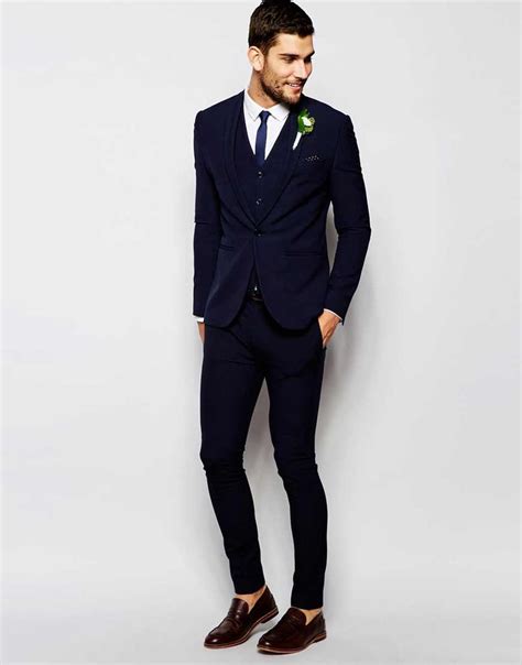 Asos Wedding Navy Super Skinny Suit At Wedding Suits Men