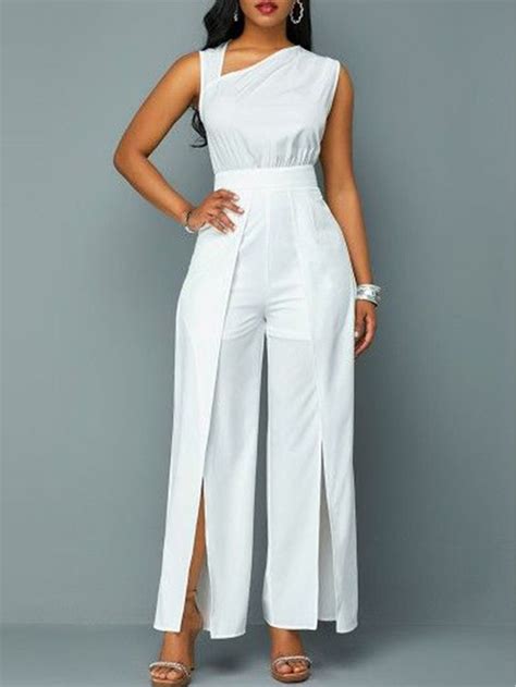 Stylewe Jumpsuits For Work Casual White Jumpsuits In 2021 Jumpsuits Womens Fashion Jumpsuits