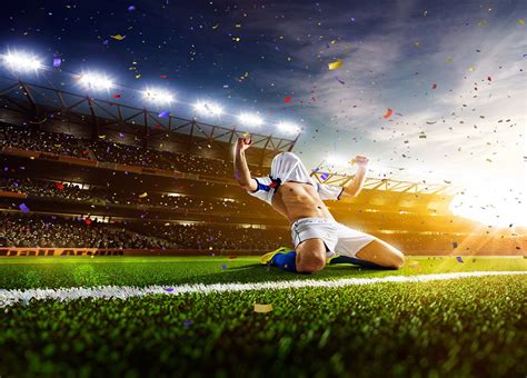 Excited Stadium Football Player Character Background Goal Cheer