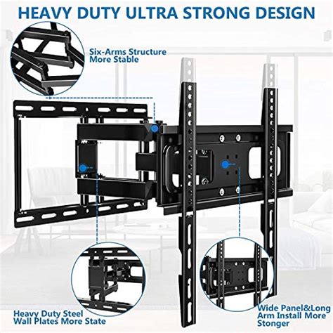 Kdg Tv Wall Mount Full Motion For Most 32 65 Inch Flat Curved Screen