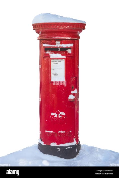 British Post Box In The Snow Stock Photo Alamy