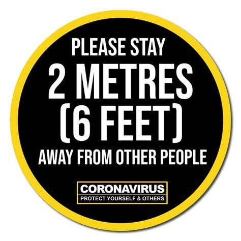 Please Stay 2 Meters Away Social Distancing Circular Floor Signage O