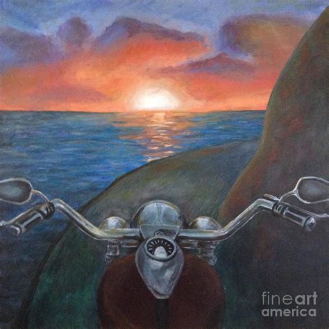 Motorcycle Sunset Painting By Samantha Geernaert Fine Art America