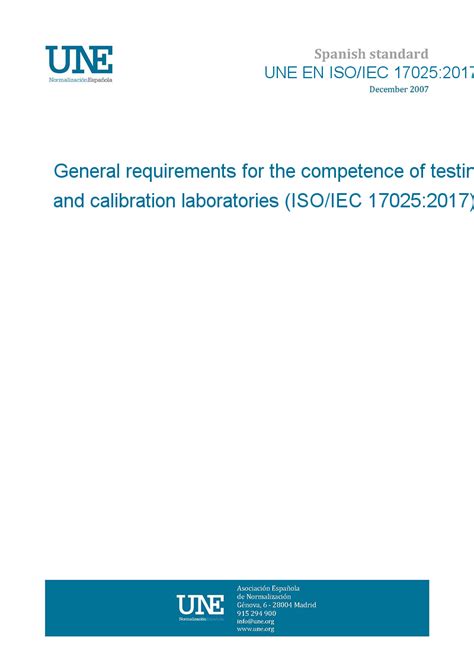 Une En Isoiec 170252017 General Requirements For The Competence Of