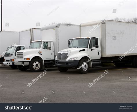 White Delivery Trucks Stock Photo 1416586 Shutterstock