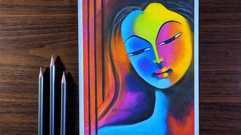 Soft Pastels Drawing Peaceful Face Demonstration Satisfying Artwork