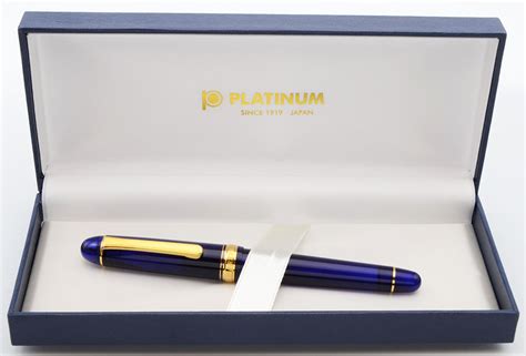 Platinum 3776 Century Fountain Pen Chartres Blue W Gold Trim 14k