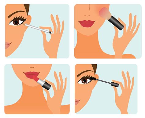Romantic makeup gorgeous makeup pretty makeup cute makeup looks makeup trends makeup hacks makeup ideas makeup inspo cut crease makeup. Woman Putting On Makeup Illustrations, Royalty-Free Vector ...