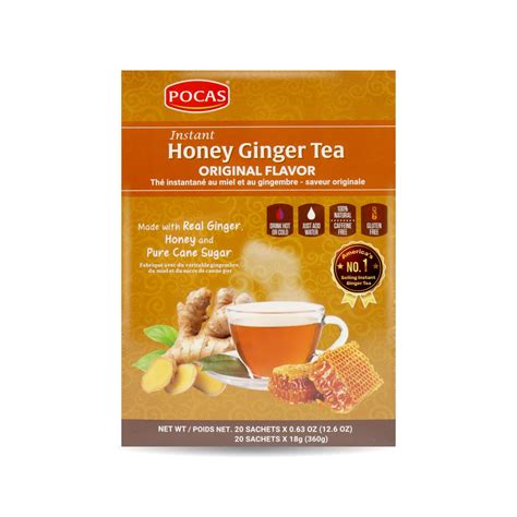 Pocas Instant Honey Ginger Tea Original Flavor 20 Sachets 127 Oz 360