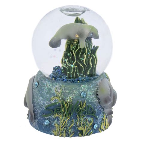 Seaworld Snow Globe Manatee Green