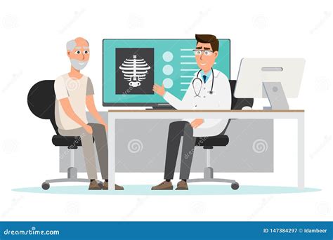 Medical Concept Doctor And Patient In Hospital Interior Room Stock