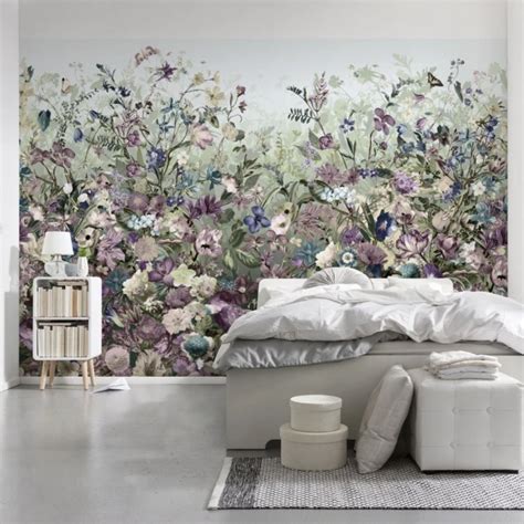 Floral Mural In Fun Colours Wallpaper Available In Custom Sizes And