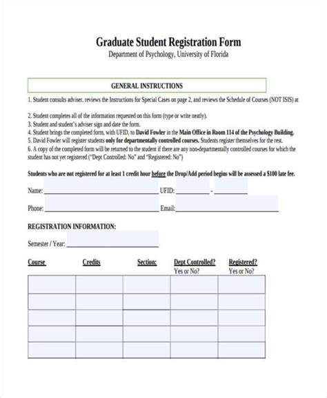 Free 9 Student Registration Form Samples In Pdf Excel Word