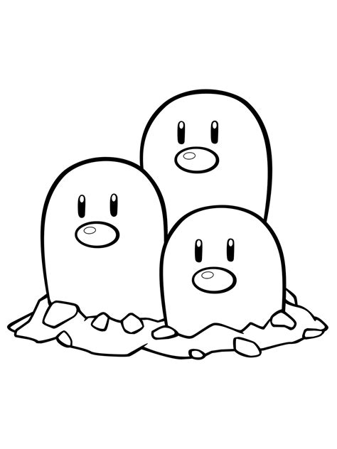 Diglett Coloring Page Coloring Pages