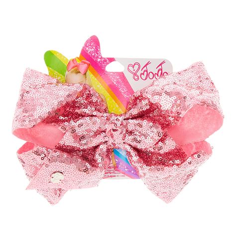 Jojo Siwa Large Pastel Pink Sequin Hair Bow Claires