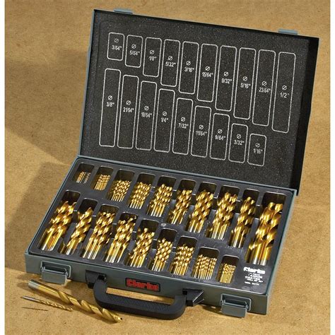 170 Pc Clarke® Titanium Hss Drill Bit Set With Case 162485 Hand