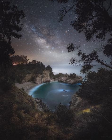 The Milky Way Over Mcway Falls In Big Sur California 1080x1350 Oc