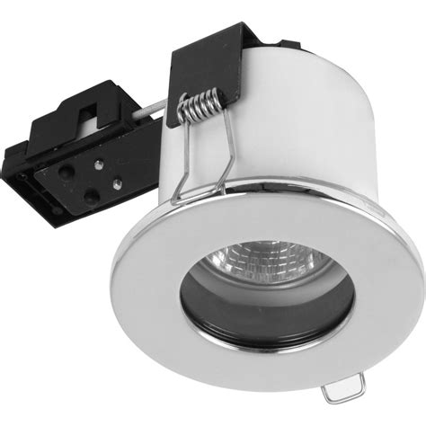 Sylvania Fire Rated Fixed Ip65 Gu10 Downlight Polished Chrome Toolstation