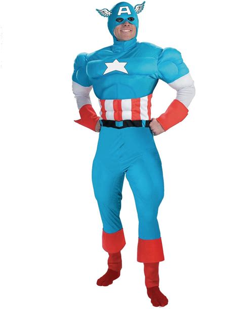 captain america deluxe muscle adult costume standard au captain america