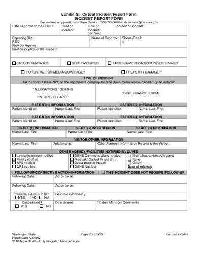 Incident Report Form 14 Examples Format Pdf Examples