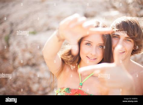 Couple Having Fun At The Beach Hi Res Stock Photography And Images Alamy