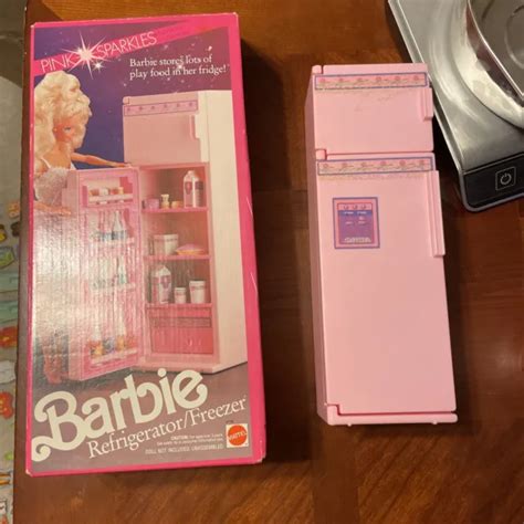 Vintage Barbie Pink Sparkles Dining Table And Refrigerator Wash And Watch Mattel 4000 Picclick