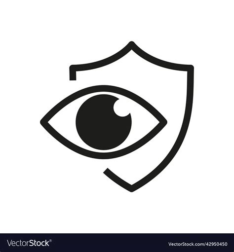 Shield With Eyes Icon Eye Protection Safety Sign Vector Image