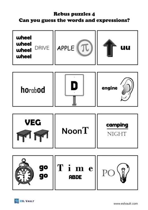 240 Free Printable Rebus Puzzles With Answers Esl Vault 47 Off