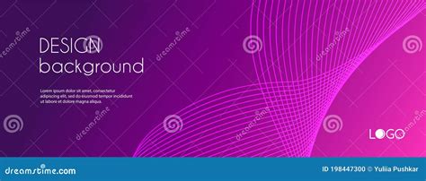 Abstract Banner Vector Template Minimal Background With Wavy Lines For