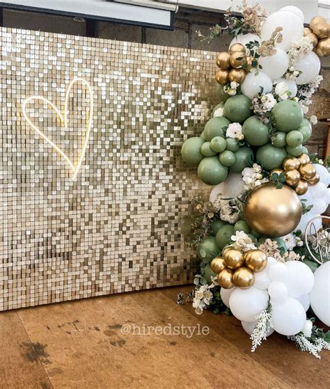 Shimmer Sequin Wall Backdrop Champagne Gold Hired Style