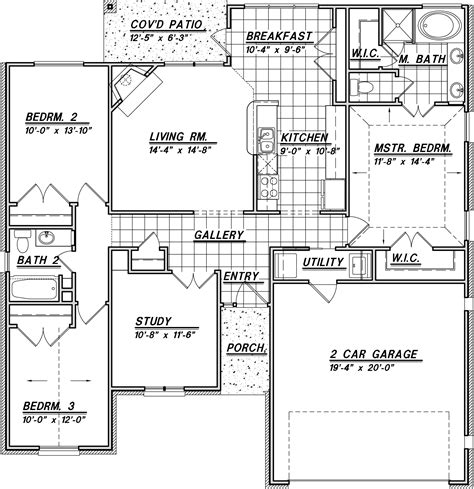 House Plans Single Story 1500 Sq Ft Bedrooms Houseplans