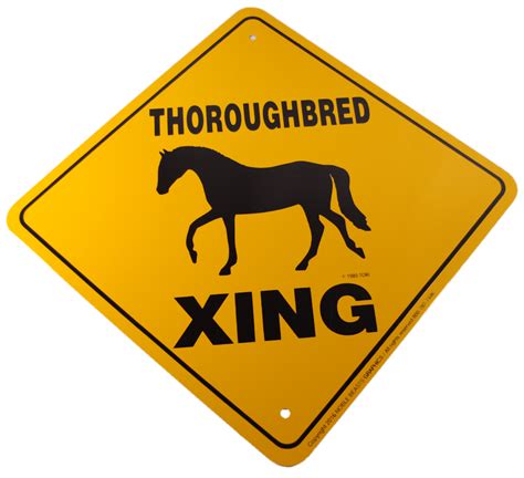 Thoroughbred Crossing Sign Big Black Horse Llc