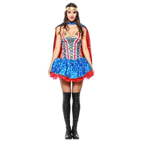 Super Girl Costume Fancy Dress Adult Wonder Women Halloween Costumes