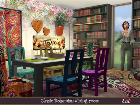 Classic Bohemian Dining Room By Evi At Tsr Sims 4 Updates