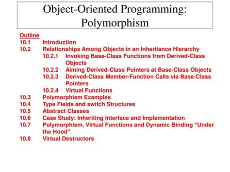 Ppt Object Oriented Programming Polymorphism Powerpoint