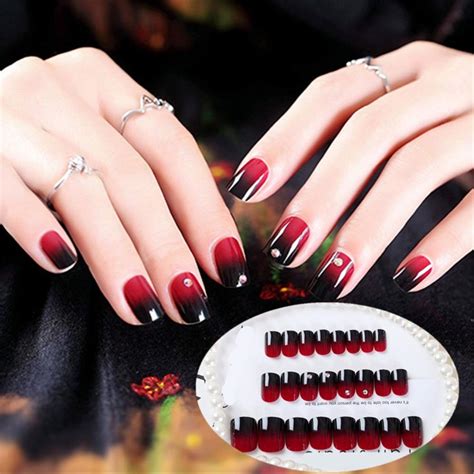 Black And Red Nails Pattern Red Means Sexy Emotions And More Feminine While Hand Stitched