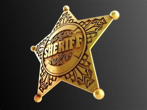3d Sheriff Badge Model