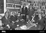 (L-R, sitzen): Willy Brandt, Leonid Brezhnev, Hannelore Schmidt, Helmut ...