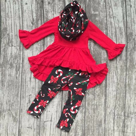 New Arrival Baby Winter Girls 3 Pieces Sets With Scarf Hook Boutique