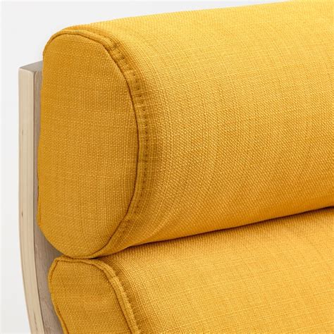 Red tartan winged back armchair. POÄNG Armchair - white stained oak veneer/Skiftebo yellow ...