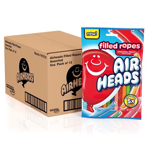 Airheads Filled Ropes Candy Fruit 5 Oz 12 Bags