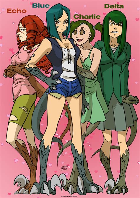 The Raptor Squad Monster Girls By Kukuruyoart On Deviantart