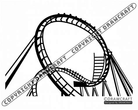 Roller Coaster Svg Amusement Park Svg Roller Coaster Cut Etsy