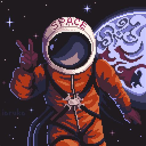 Astronaut In Space Pixel Art