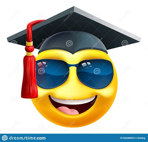 Emoji Graduate College Sunglasses Cartoon Emoticon Stock Vector