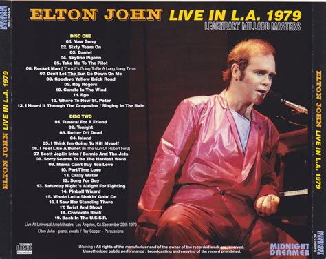 Elton John Live In La 1979 Legendary Millard Masters 2cdr Giginjapan