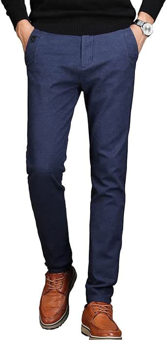 Mens Tapered Slim Fit Wrinkle Free Casual Stretch Dress Pants Classic